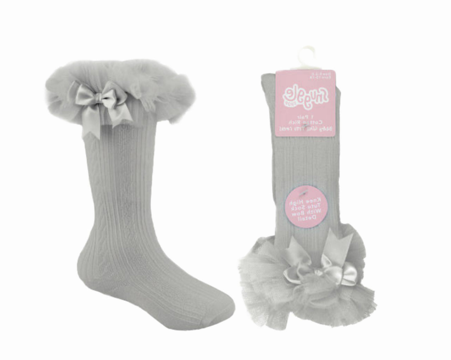 Baby Girl Tutu Socks - Single Pair Knee High with Bow