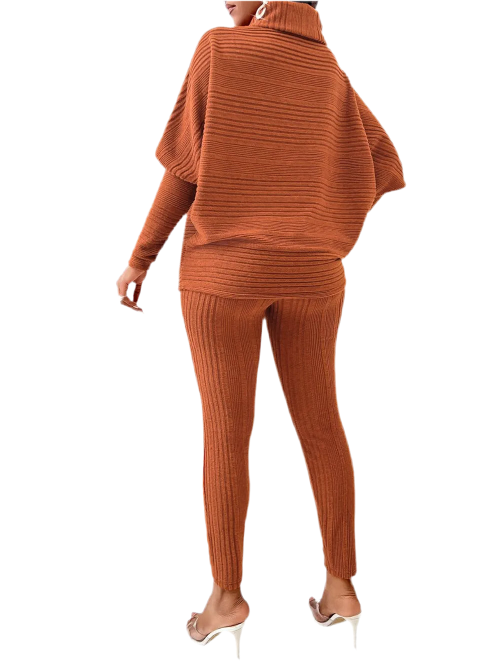 Women's Set Turtleneck Batwing Sleeve Top and Pants Set