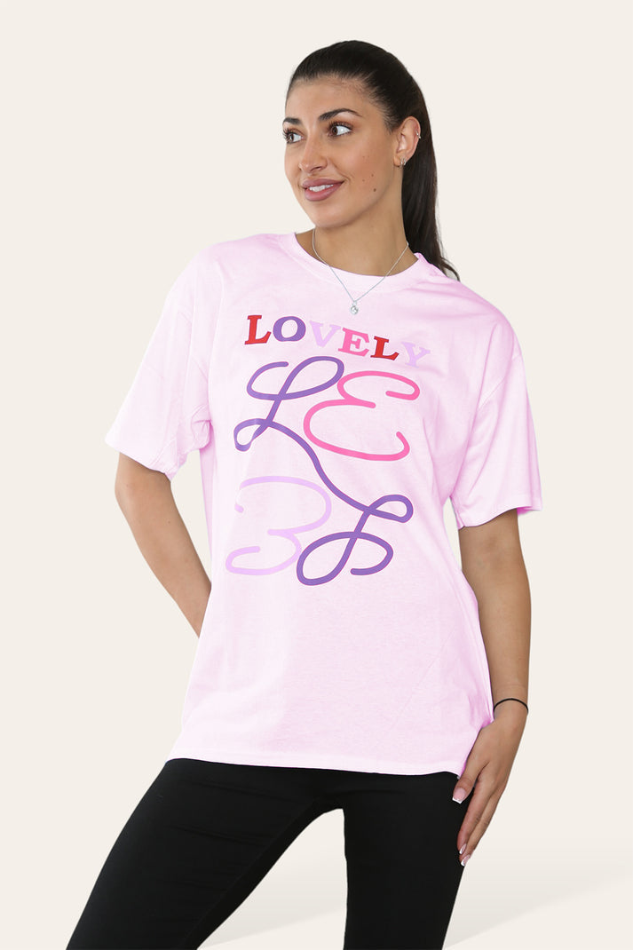 Ladies Printed Short Sleeve T-Shirt Top - Lovely Design for Casual Wear