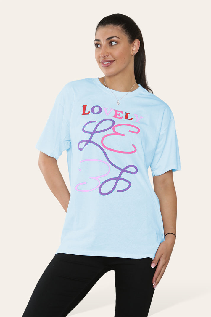 Ladies Printed Short Sleeve T-Shirt Top - Lovely Design for Casual Wear