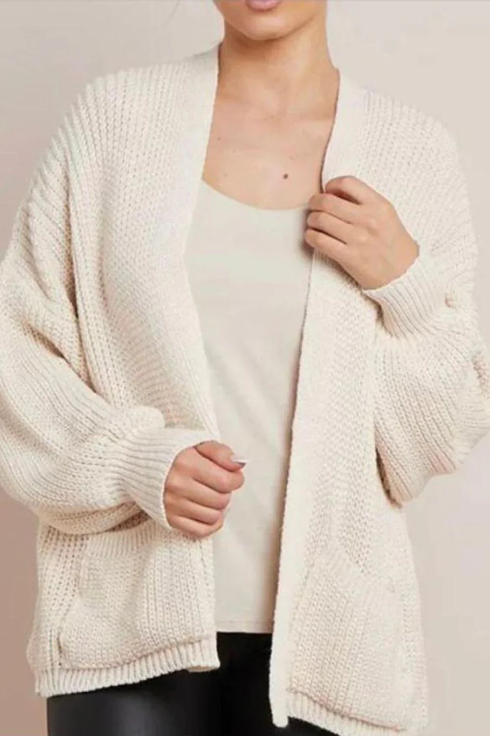 Women's Cardigan ❤️ Crop Balloon Pocket Cardigan for Effortless Style