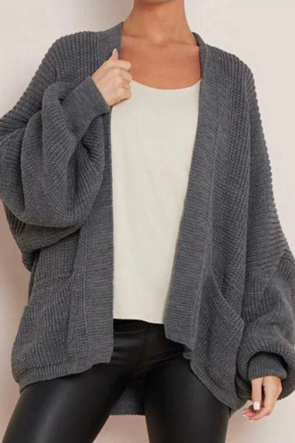 Women's Cardigan ❤️ Crop Balloon Pocket Cardigan for Effortless Style