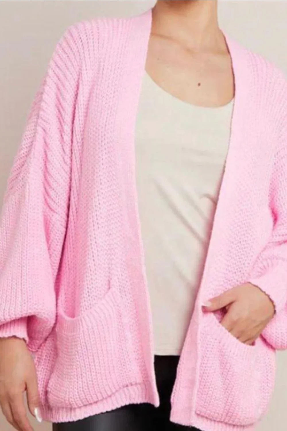 Women's Cardigan ❤️ Crop Balloon Pocket Cardigan for Effortless Style