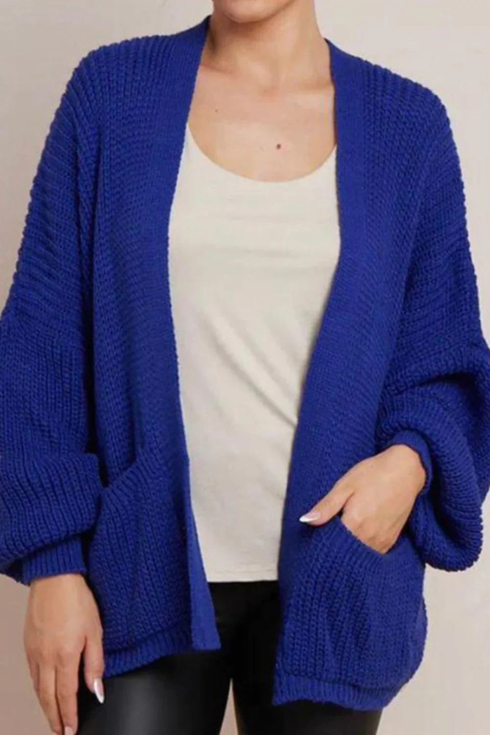 Women's Cardigan ❤️ Crop Balloon Pocket Cardigan for Effortless Style