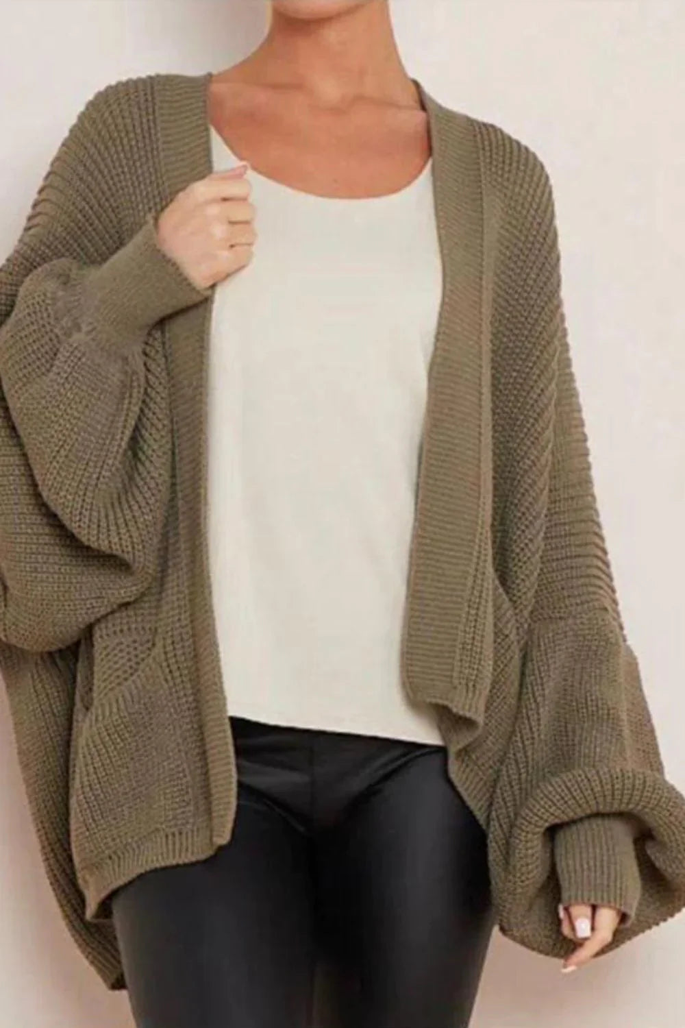 Women's Cardigan ❤️ Crop Balloon Pocket Cardigan for Effortless Style