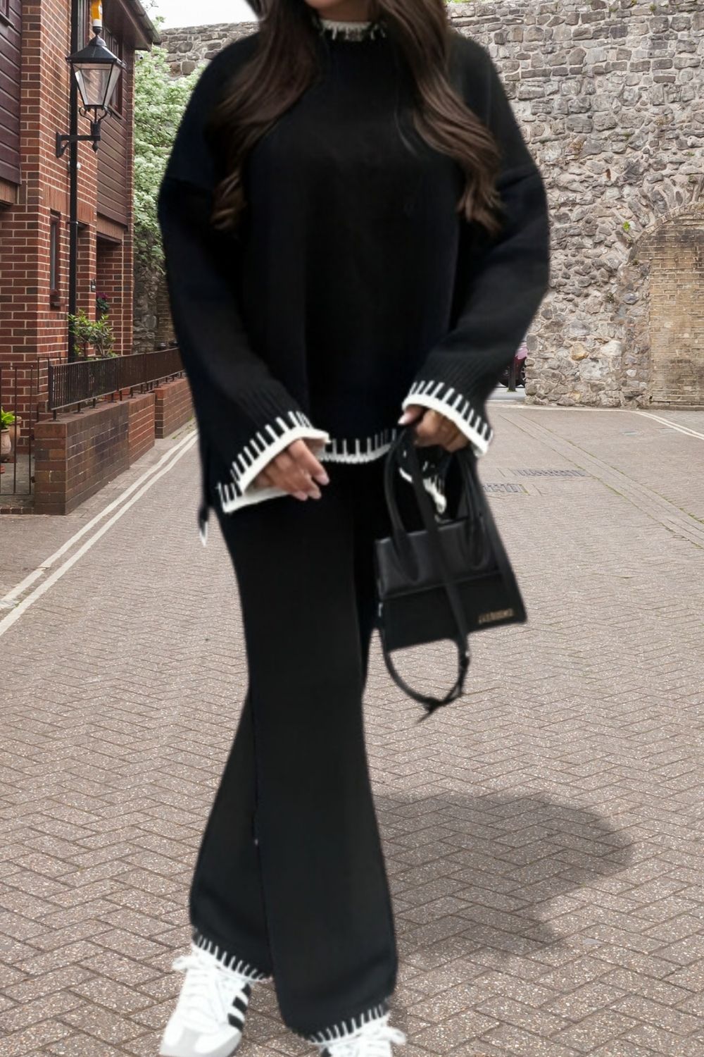Women's Knitted Set Stitched Stylish Knitted Lounge Co-Ord Set - 2-Piece Comfort Outfit