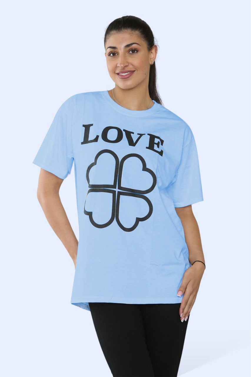 Ladies Printed Short Sleeve T-Shirt Top for Ultimate Comfort