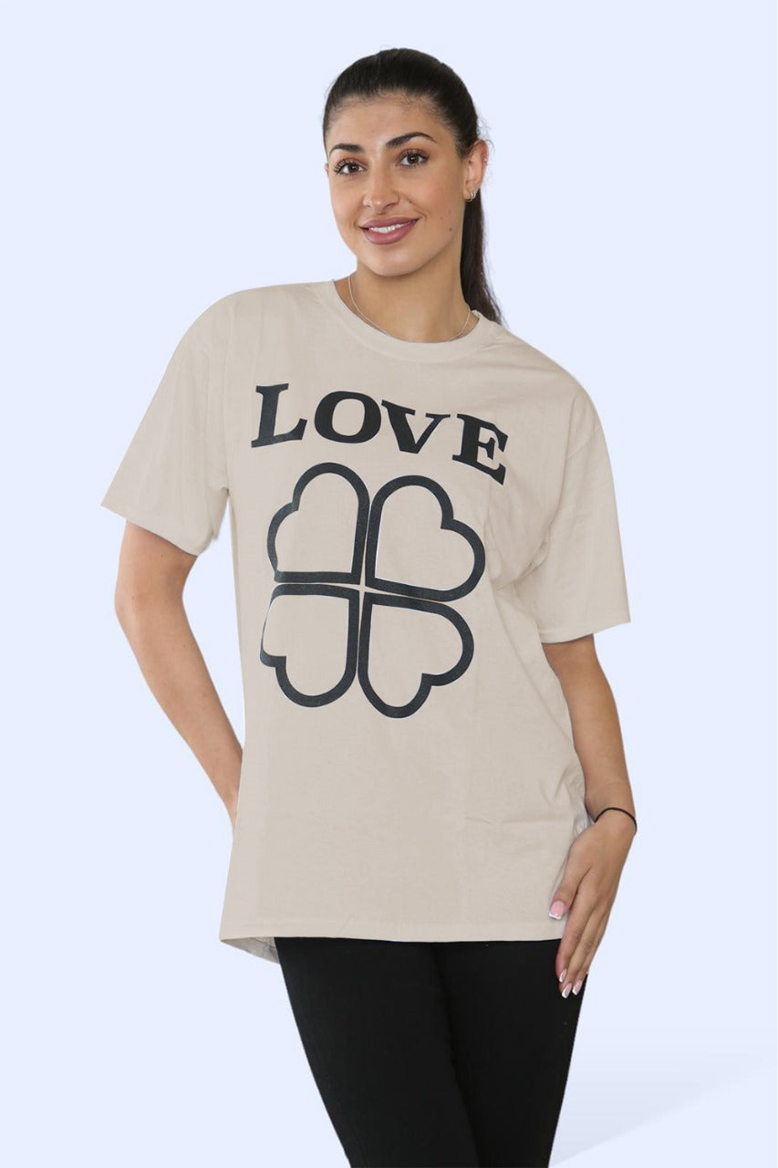 Ladies Printed Short Sleeve T-Shirt Top for Ultimate Comfort