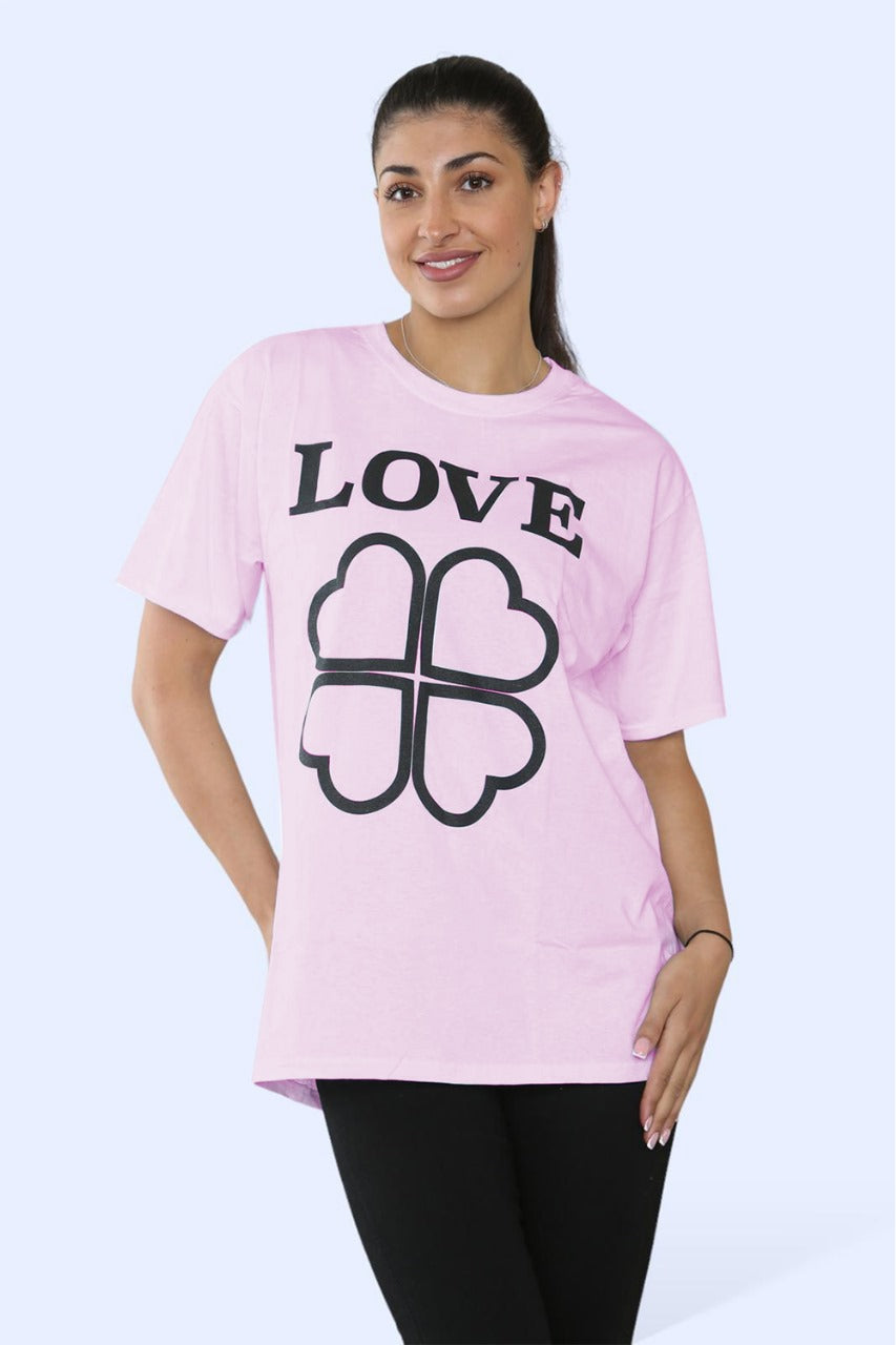 Ladies Printed Short Sleeve T-Shirt Top for Ultimate Comfort