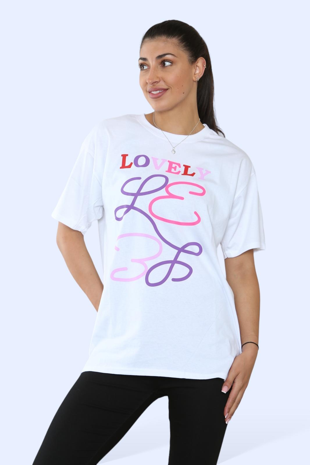 Ladies Printed Short Sleeve T-Shirt Top - Lovely Design for Casual Wear