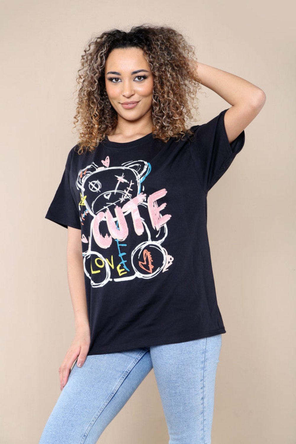 Ladies Printed Short Sleeve T-Shirt Top - Cute & Stylish Design