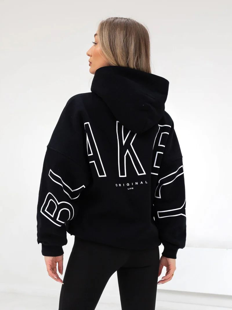 Women's Hoodie Fashionable printed thick versatile long sleeved loose hooded hip-hop hoodie