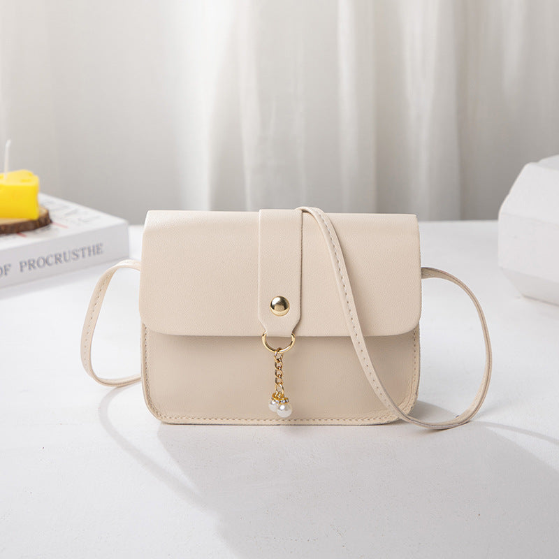Women's Bag Everyday Joker Contrast Pearl Pendant Small Square