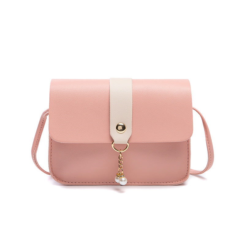 Women's Bag Everyday Joker Contrast Pearl Pendant Small Square
