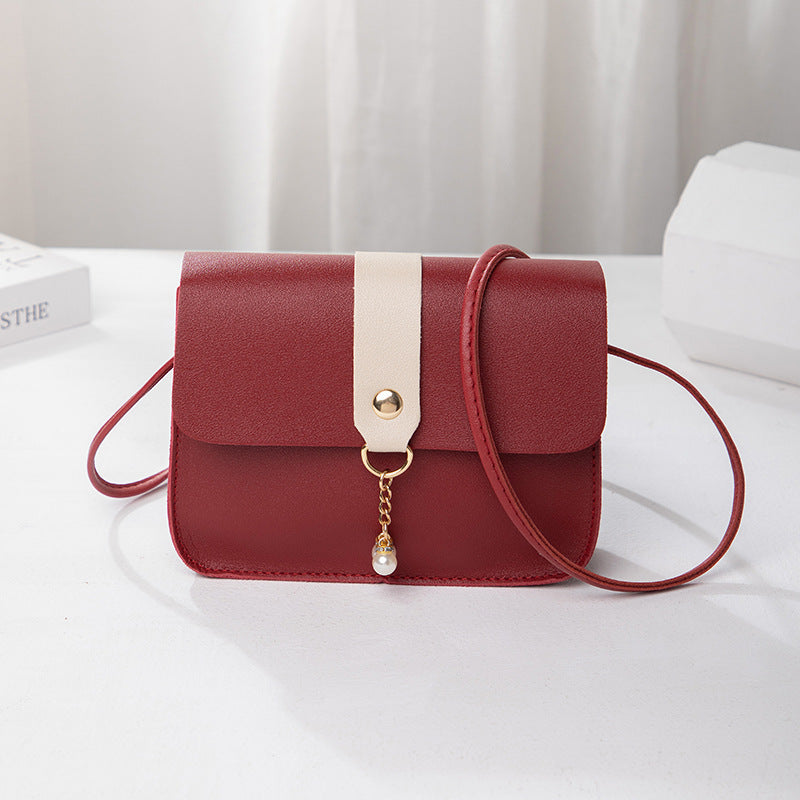 Women's Bag Everyday Joker Contrast Pearl Pendant Small Square
