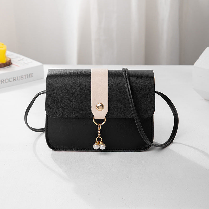 Women's Bag Everyday Joker Contrast Pearl Pendant Small Square