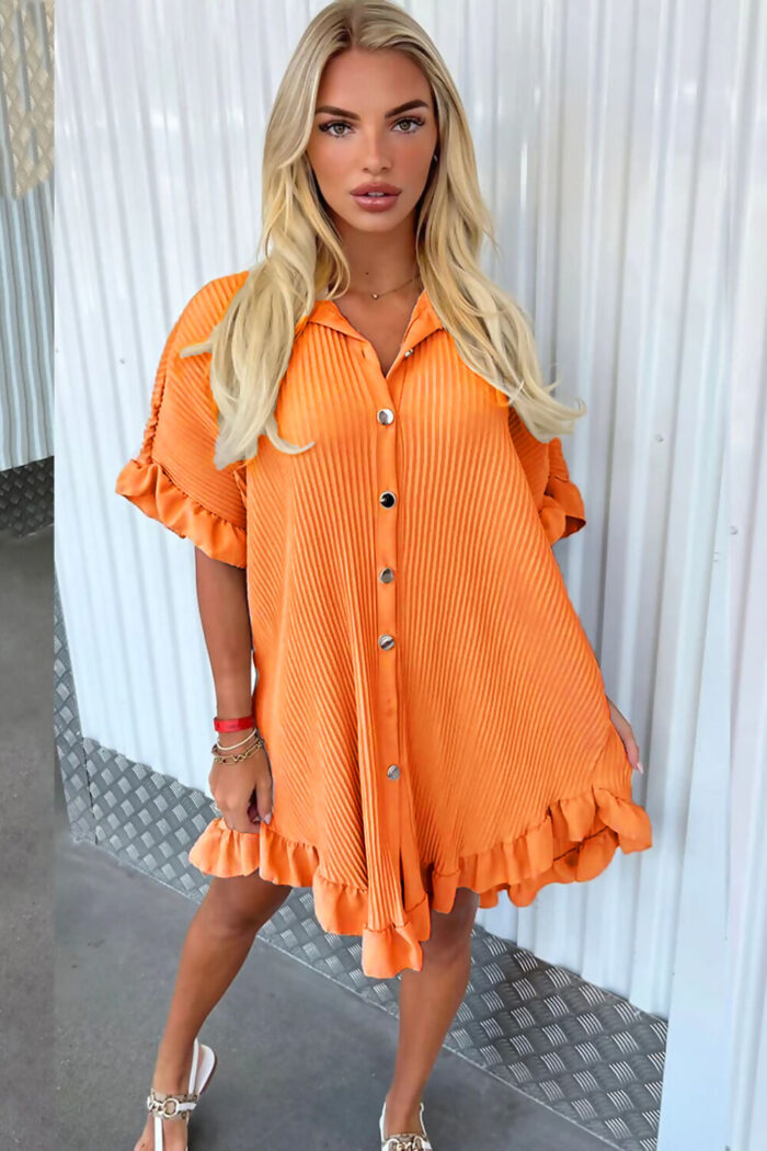Ladies Pleated Shirt Dress - Elegant Style for Every Occasion