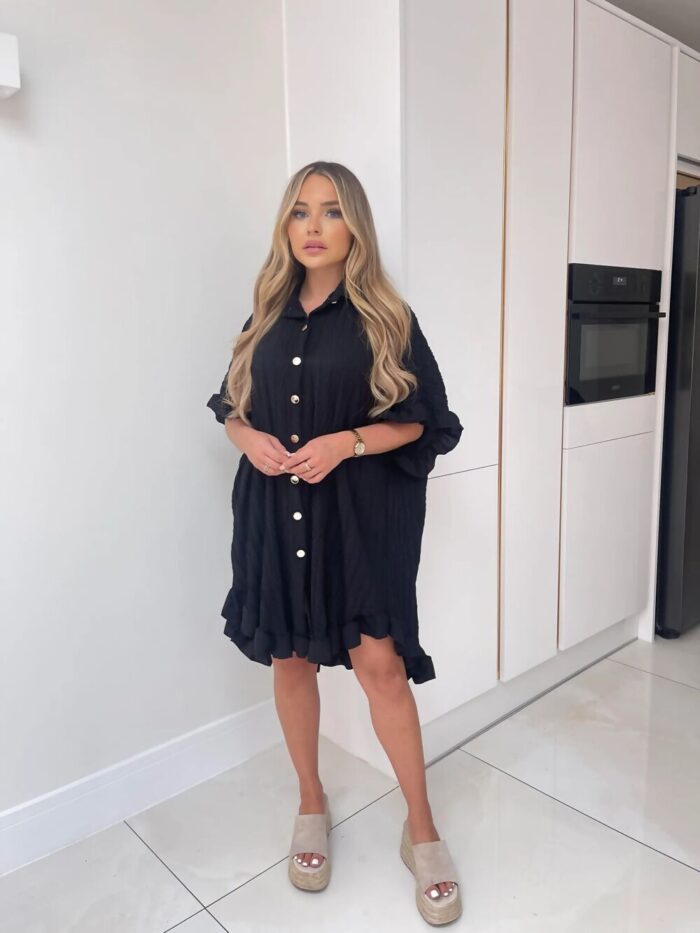 Ladies Pleated Shirt Dress - Elegant Style for Every Occasion