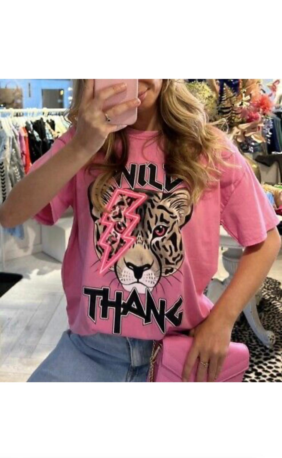 Ladies Oversized Tiger T-Shirt - Wild Thang Short Sleeves Top