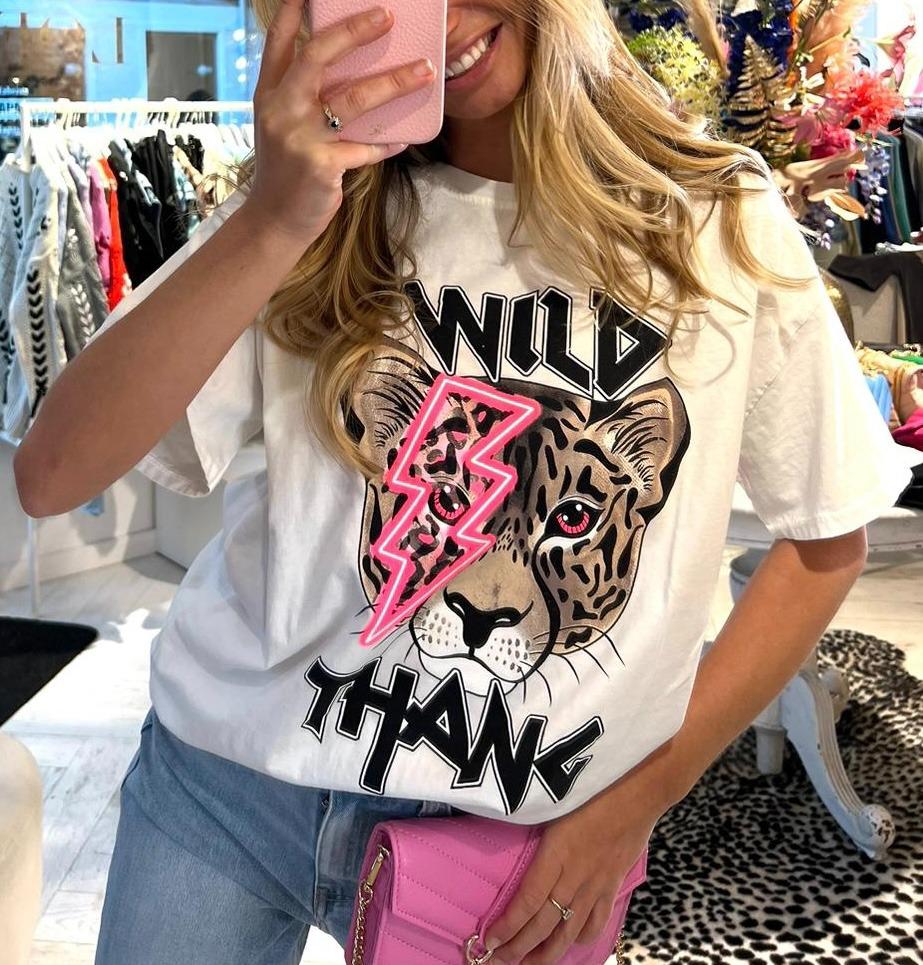 Ladies Oversized Tiger T-Shirt - Wild Thang Short Sleeves Top