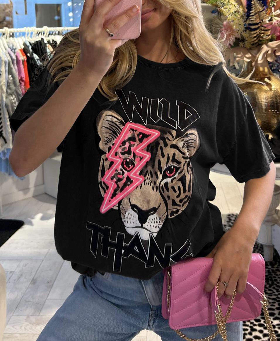 Ladies Oversized Tiger T-Shirt - Wild Thang Short Sleeves Top