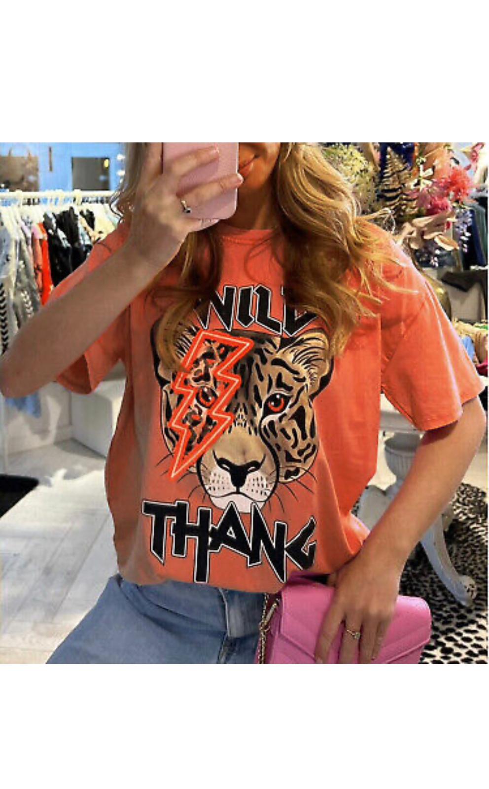 Ladies Oversized Tiger T-Shirt - Wild Thang Short Sleeves Top