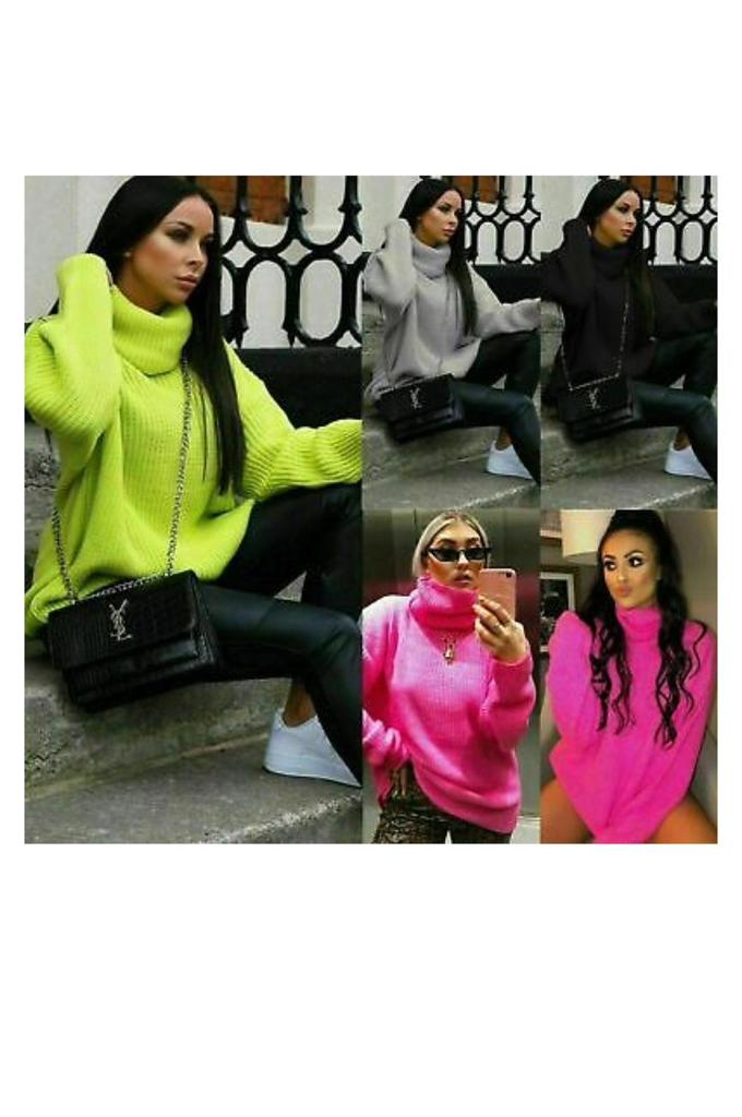 Ladies Fluorescent Polo Jumper - Stylish Knitted Design