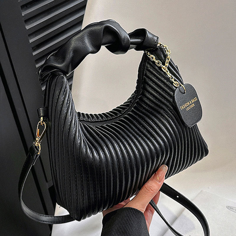 Women's Bag Fashion Crossbody Bag PU Leather Pleated Cloud Small Tote Bags