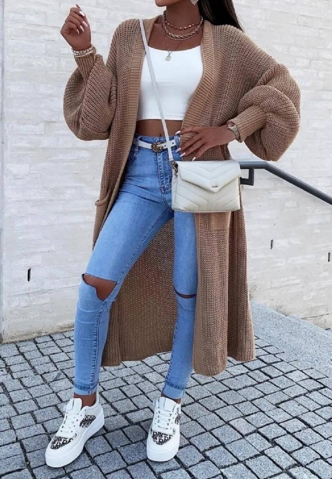 WOMEN'S LONGLINE KNITTED CARDIGAN