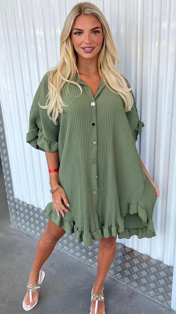 Ladies Pleated Shirt Dress - Elegant Style for Every Occasion