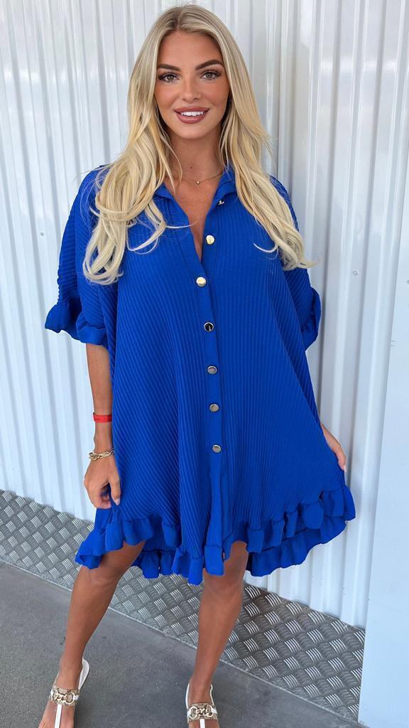Ladies Pleated Shirt Dress - Elegant Style for Every Occasion