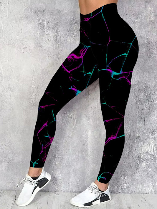 Women's Plus Size Leggings High-Waisted Floral Print Leggings