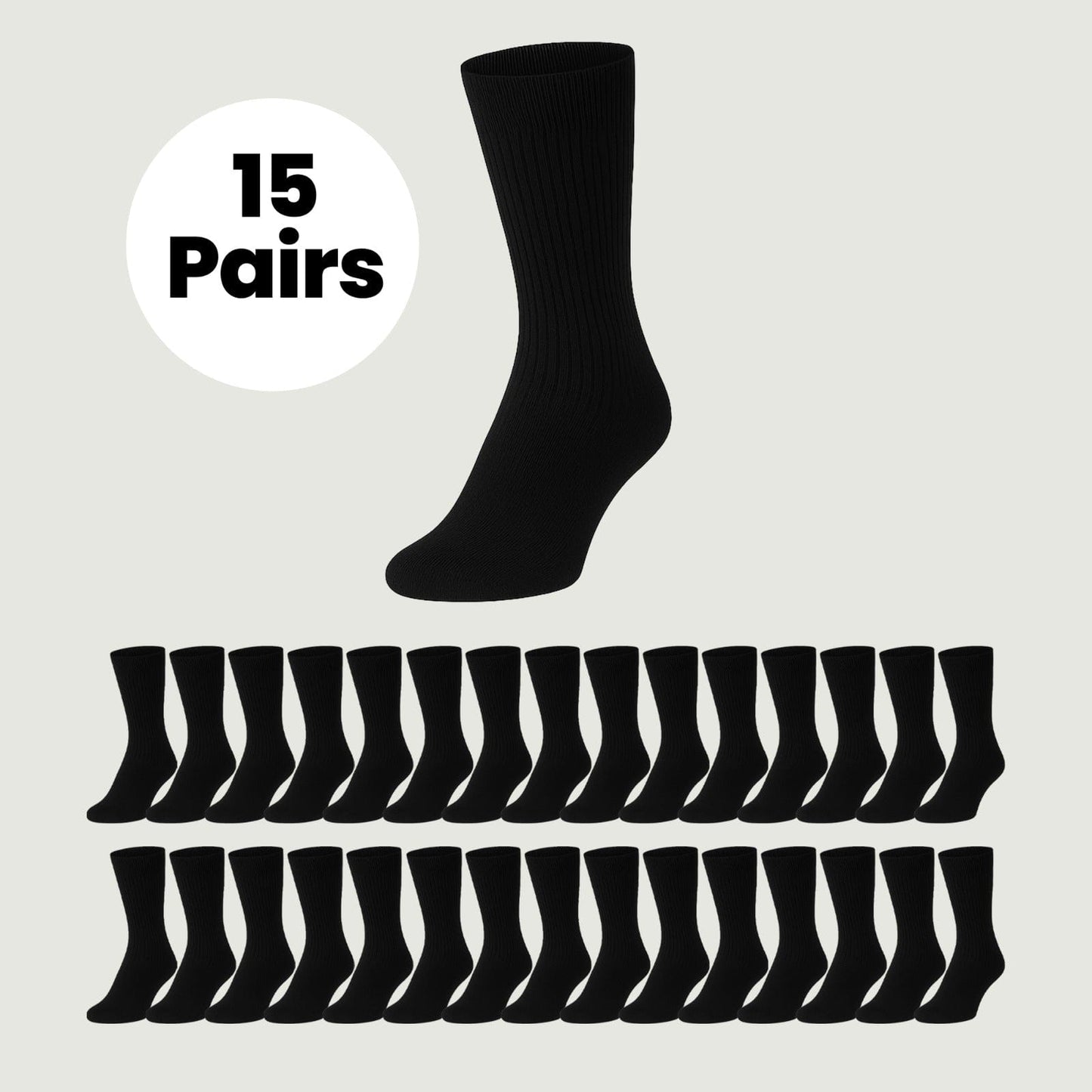 15 Pairs Mens Cotton Rich Performance Sport Socks Outdoor Athletics Running Hiking Football Black Grey White Sock Cushioned Anti-Blister Moisture-Wicking Breathable Comfortable UK 6-11 by Sock Stack
