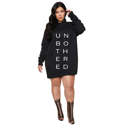 Women's Plus Size Dress Hoodie Letter Print