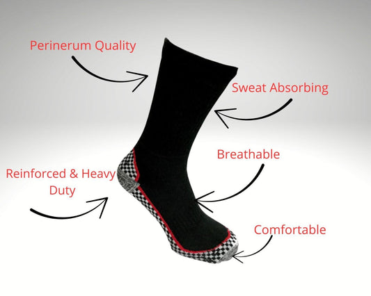 3 Pairs Men's Bamboo-Soled Work Socks – Breathable, Antibacterial, Reinforced Toe & Heel