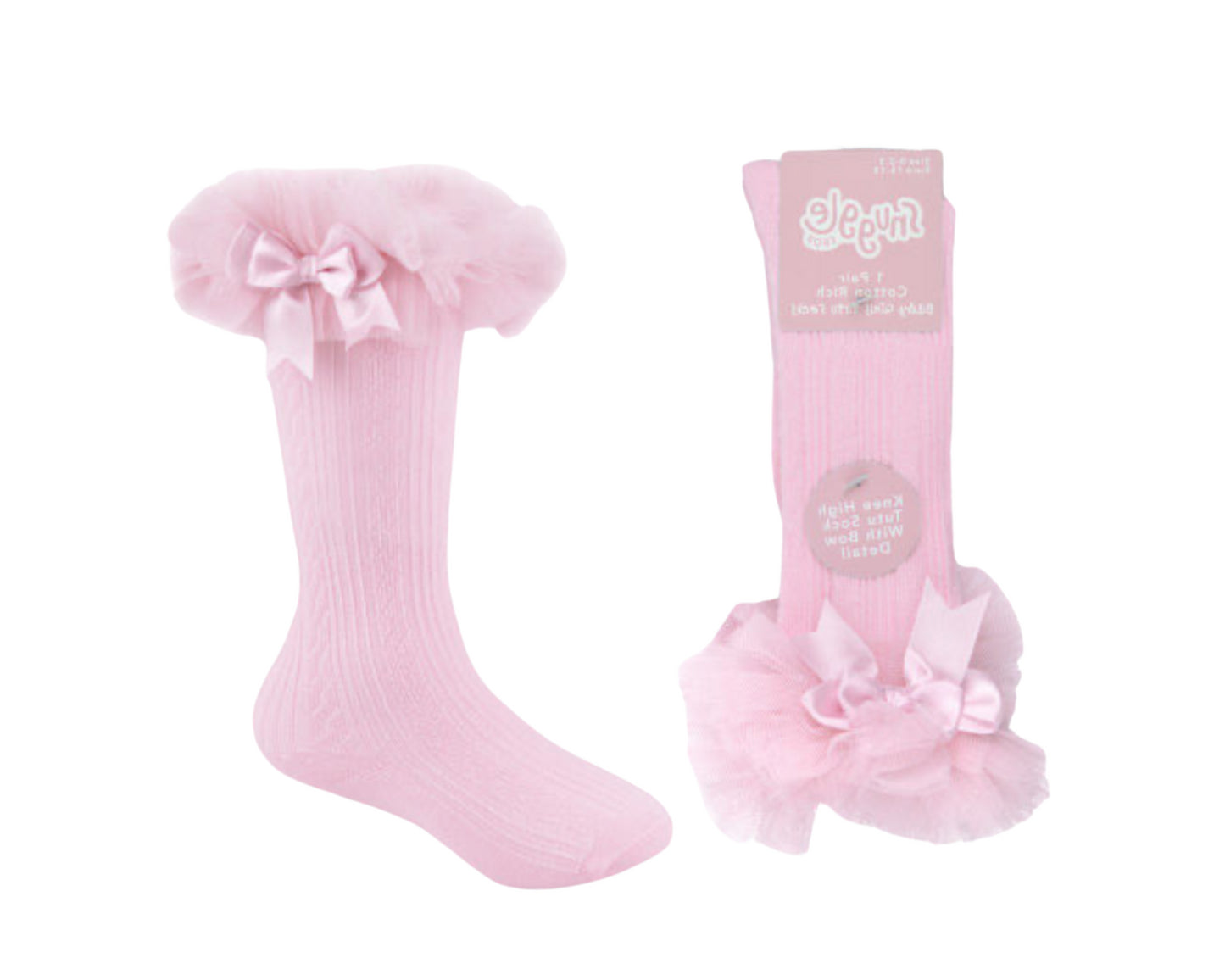 Baby Girl Tutu Socks - Single Pair Knee High with Bow