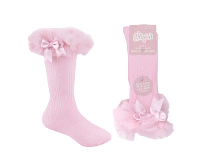Baby Girl Tutu Socks - Single Pair Knee High with Bow