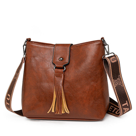 Women's Messenger Bag - Retro Leisure Bucket Bag Shoulder Messenger Bag