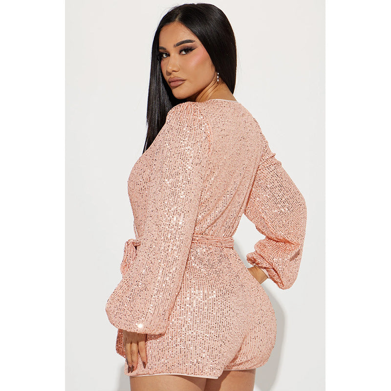 Women's One - piece Sequin Fashion Personalized Women's  Shorts