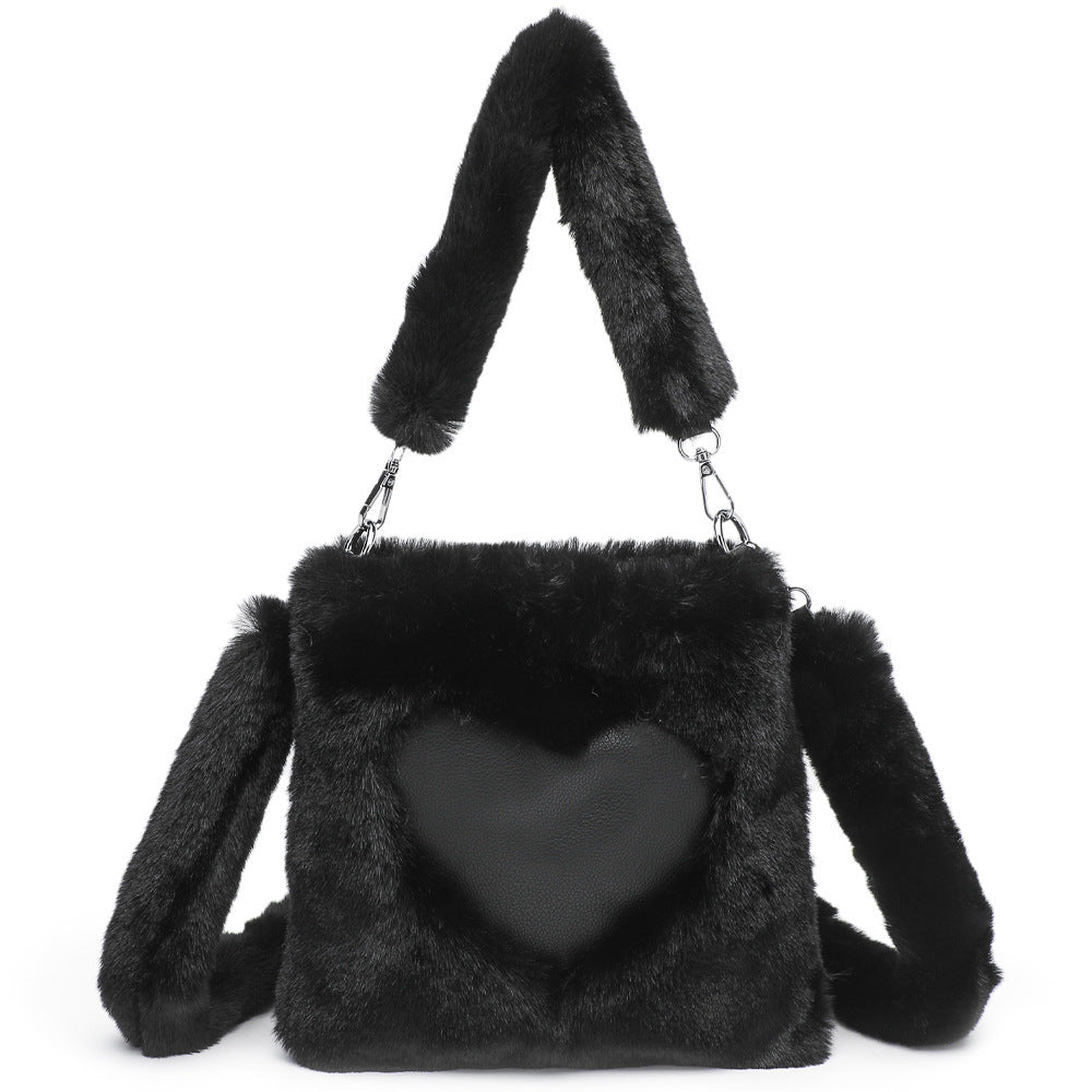 Women's Shoulder Bag-Fluffy Shoulder Bag Top-handle Bag
