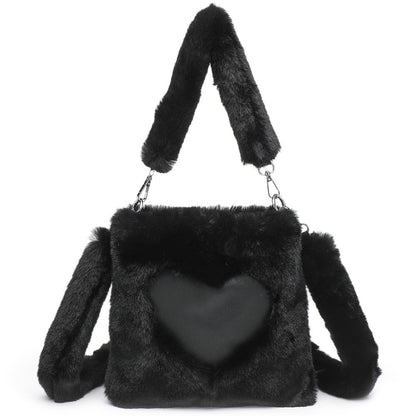 Women's Shoulder Bag-Fluffy Shoulder Bag Top-handle Bag