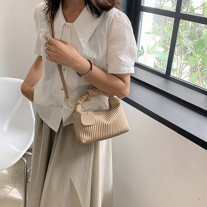 Women's Bag Fashion Crossbody Bag PU Leather Pleated Cloud Small Tote Bags