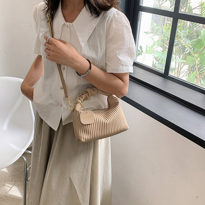 Women's Bag Fashion Crossbody Bag PU Leather Pleated Cloud Small Tote Bags