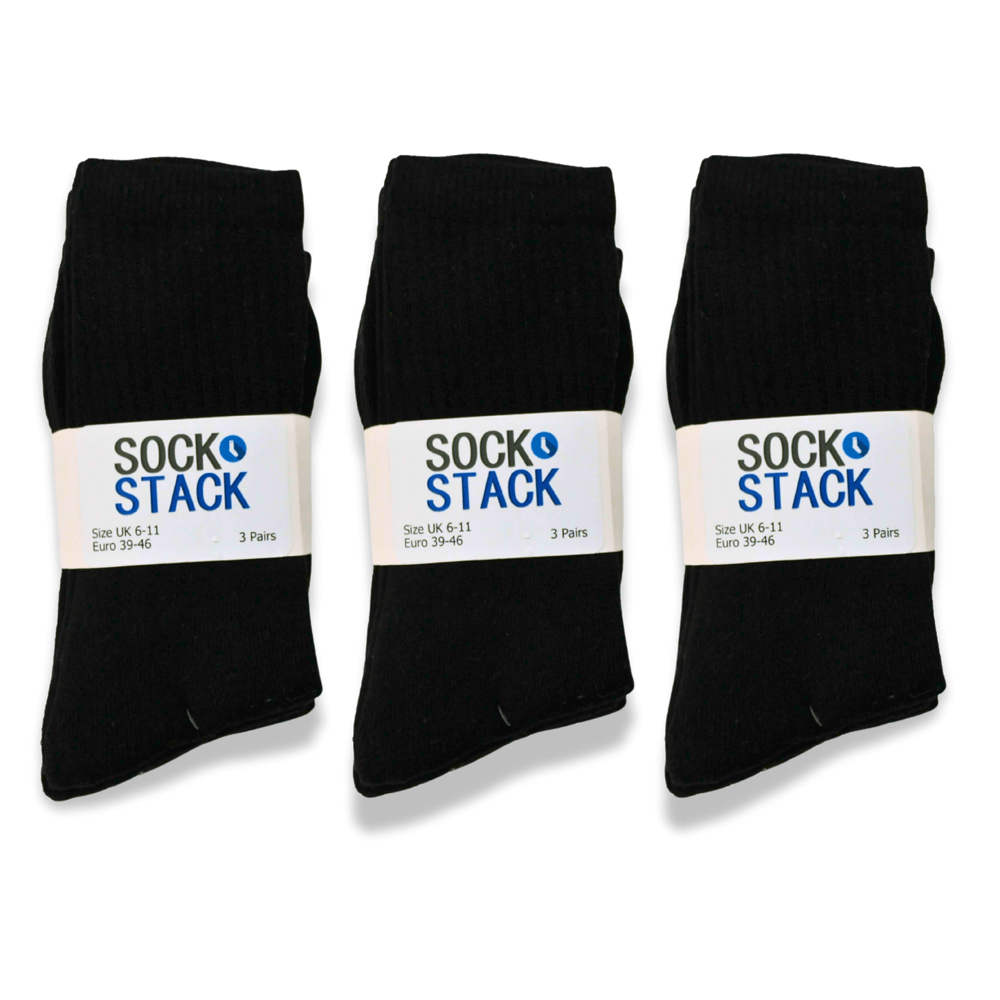 15 Pairs Mens Cotton Rich Performance Sport Socks Outdoor Athletics Running Hiking Football Black Grey White Sock Cushioned Anti-Blister Moisture-Wicking Breathable Comfortable UK 6-11 by Sock Stack