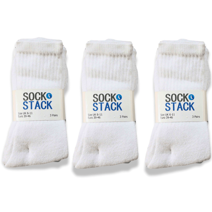 15 Pairs Mens Cotton Rich Performance Sport Socks Outdoor Athletics Running Hiking Football Black Grey White Sock Cushioned Anti-Blister Moisture-Wicking Breathable Comfortable UK 6-11 by Sock Stack
