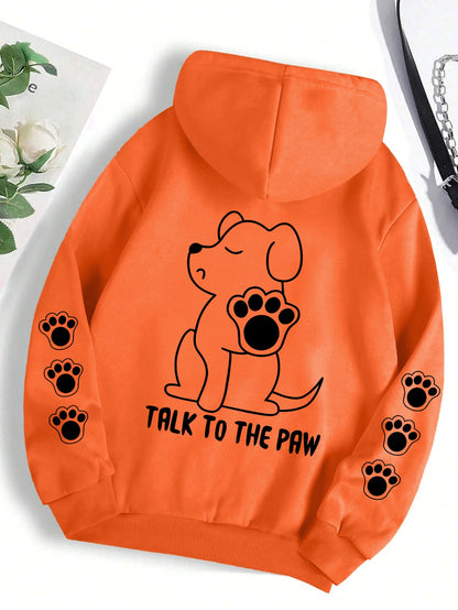 Women's Hoodie Funny Dog Cartoon Printed Hoodie Women's Warm