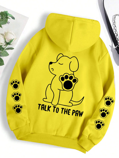 Women's Hoodie Funny Dog Cartoon Printed Hoodie Women's Warm