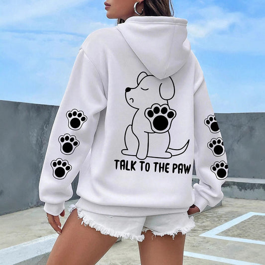 Women's Hoodie Funny Dog Cartoon Printed Hoodie Women's Warm