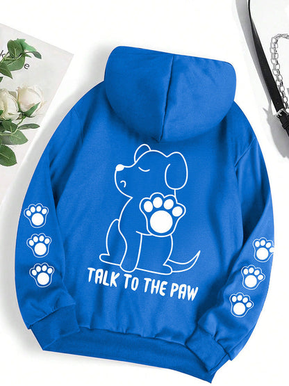 Women's Hoodie Funny Dog Cartoon Printed Hoodie Women's Warm