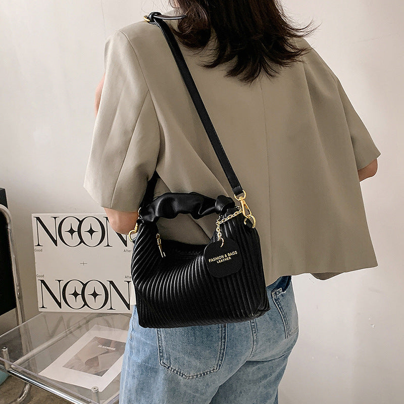 Women's Bag Fashion Crossbody Bag PU Leather Pleated Cloud Small Tote Bags